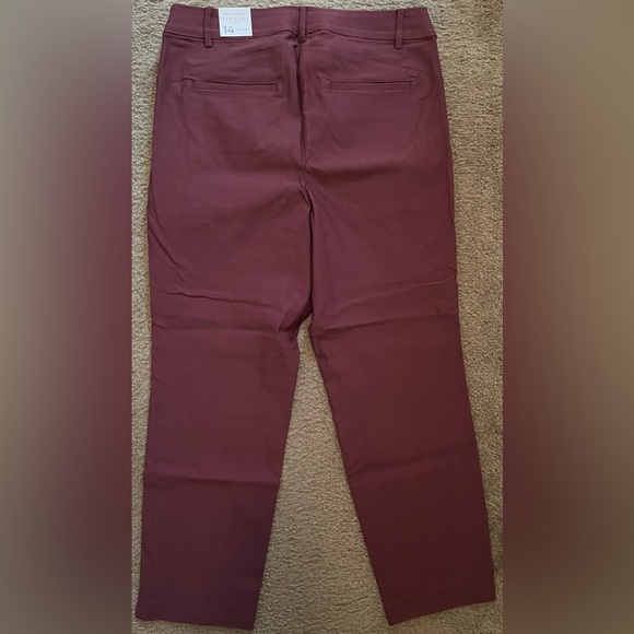 Lane Bryant Maroon Chinos Slim Fit NWT - Picture 2 of 4